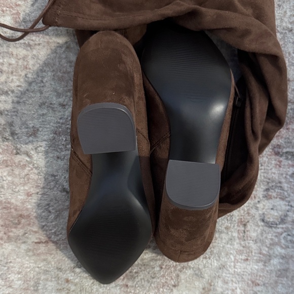 JustFab Chocolate Over-the-Knee Boots - Picture 3 of 6